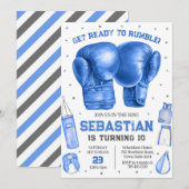 Get Ready To Rumble Boxing Birthday Invitation (Devant / Derrière)