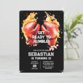 Get Ready To Rumble Boxing Birthday Invitation (Debout devant)