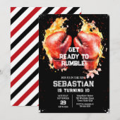 Get Ready To Rumble Boxing Birthday Invitation (Devant / Derrière)