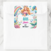 Get Water Park Cool Summer splash pad 1e verjaarda Vierkante Sticker (Tas)