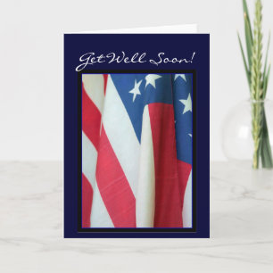 Get Well Bientôt Carte de voeux drapeau américain
