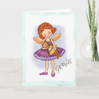 Get well Card with Fairy and Bear Feestdagen Kaart