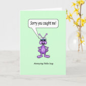 Get Well Cartoon Karikatuur van Little Bug Kaart (Gele Bloem)