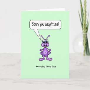 Get Well Cartoon Karikatuur van Little Bug Kaart
