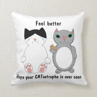 Get Well Feel Better Cat Funny Personaliseer Kussen