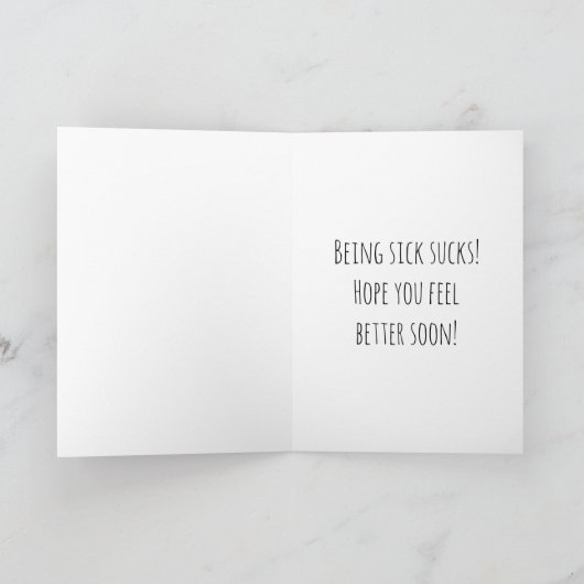 Get Well Feel Better Cold Flu Sick Schattige Funny Kaart (Binnen)
