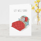 Get Well Feel Better Cold Flu Sick Schattige Funny Kaart (Gele Bloem)