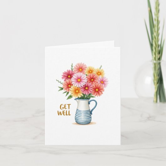 Get Well Flowers Greeting Card Kaart (Voorkant)