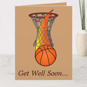 Get Well from Basketball Team Large Card Kaart