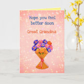 Get Well Grootmoeder Groet Kaart (Gele Bloem)