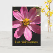 Get Well in French, Bon retablissement, Bloem Kaart (Gele Bloem)