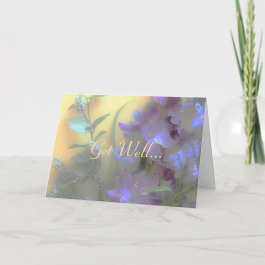 Get Well Kaart, felle bloemen Kaart (Voorkant)