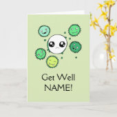 Get Well Kaart Schattigee Virus en Cell Tekening S (Gele Bloem)