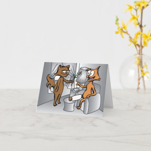 Get Well Katten (Loki en Mayday) Kaart (Gele Bloem)