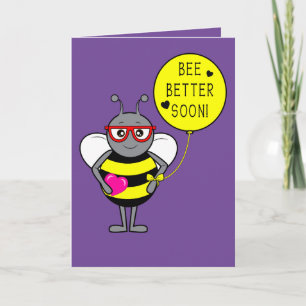 Get Well Soon beroemd gemaakt door Cartoon Bee & H Kaart