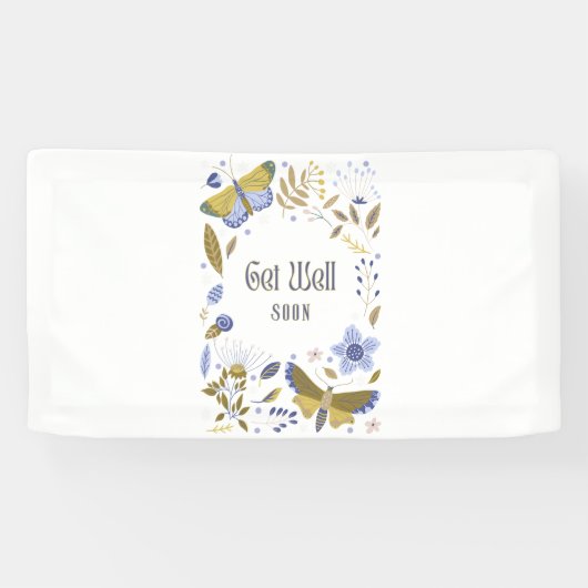 Get Well Soon Blues 1.6x3 Vinyl Banner (Horizontaal)