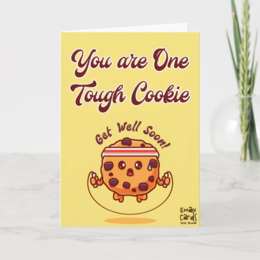 Get Well Soon - Cute Cookie Card Kaart (Voorkant)