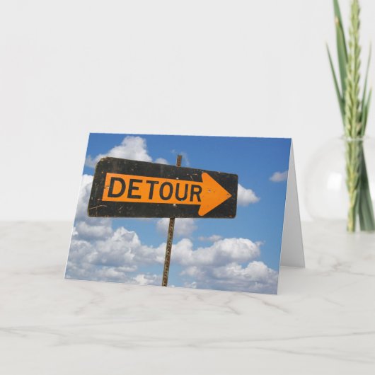 Get Well Soon Detour Sign Kaart (Voorkant)