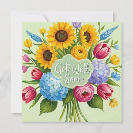 Get Well Soon Floral Bouquet  Kaart (Voorkant)