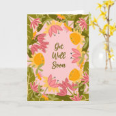 Get Well Soon Flowers Kaart (Gele Bloem)