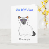 Get well soon kaart aanpassen Cat tekening (Gele Bloem)