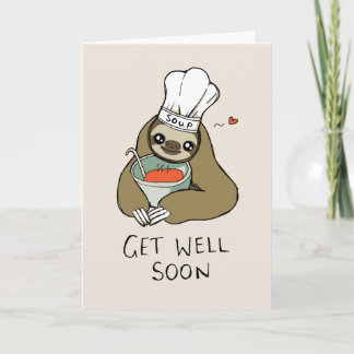 Get Well Soon Kaart met soepluiaard