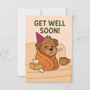 Get Well Soon Kaart - Scruffy Dog