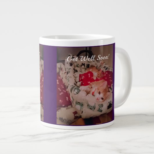 Get Well Soon!  Mug for Cat Lovers  Extra Grote Beker (Voorkant rechts)