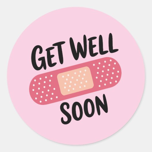 Get Well Soon Ronde Sticker (Voorkant)