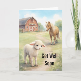 Get Well Soon sad Baby lamb Feestdagen Kaart