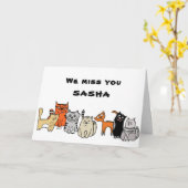 Get Well Soon van Schattigee Cat Group Blank Insid Kaart (Gele Bloem)