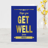 Get Well Typography Gold Kaart (Gele Bloem)