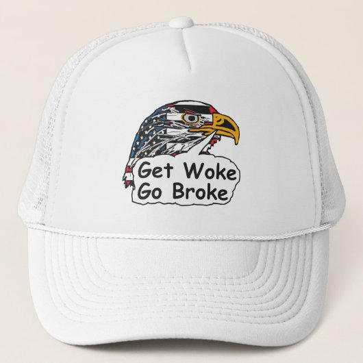 Get Woke Go Broke Trucker Pet (Voorkant)