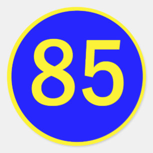 getal 85 in een cirkel ronde sticker