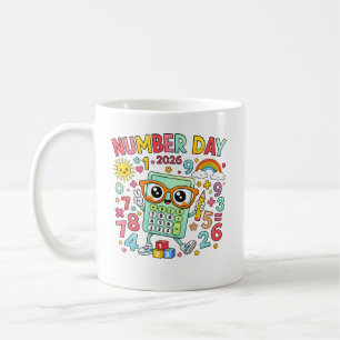 Getal Dag 2026 Uil Rekenmachine Wiskunde Ontwerp Koffiemok