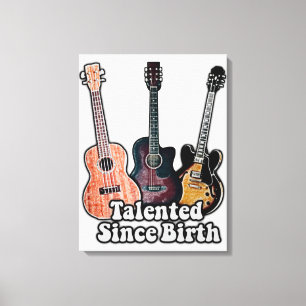 Getalenteerd sinds de geboorte. kleurrijke gitaar canvas afdruk