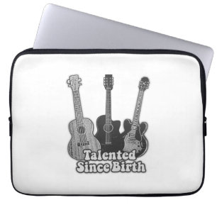 Getalenteerd sinds de geboorte.  zwarte en witte g laptop sleeve