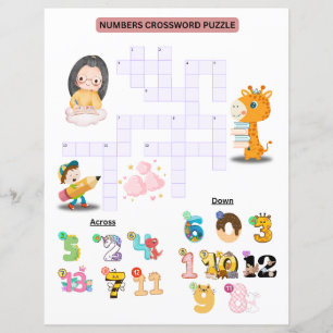 Getallen Kruiswoordpuzzel voor kinderen Leuk leren