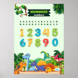 Getallen met dinosaurussen poster
