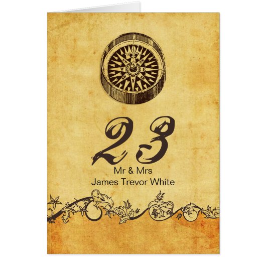 getallen van de rustige compass nautical bruiloft (Voorkant)