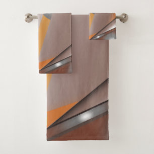 Getande concentrische aardetone ombre-kunst bad handdoek