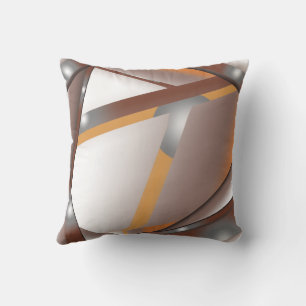 Getande rand concentrische aardetone ombre-kunst kussen