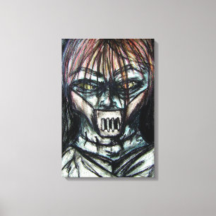 Getapte Patient in Dwangsjak Houtskool Kunst Canvas Afdruk