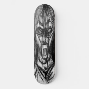 Getapte Patient in Dwangsjak Houtskool Kunst Skateboard