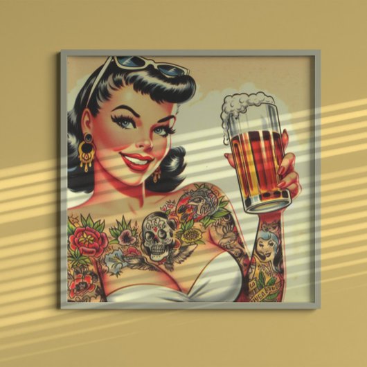 getatoeëerd biermeisje poster