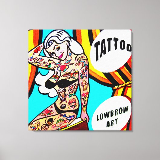 getatoeëerd blonde doek canvas afdruk (Voorkant)