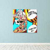 getatoeëerd blonde doek canvas afdruk (Insitu (Houten vloer))