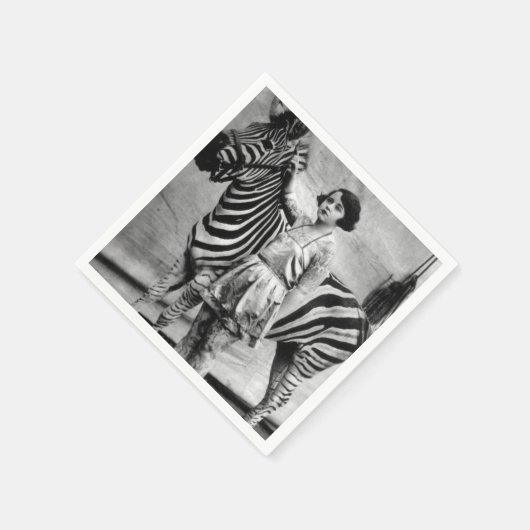 Getatoeëerd Circus Lady en Zebra servetten (Hoek)