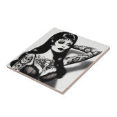  getatoeëerd Gothic meisje Tegeltje (Zijkant)