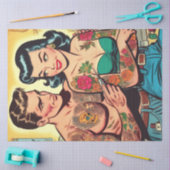 Getatoeëerd paar Comics Tissuepapier (Craft)